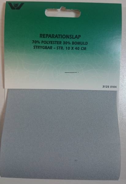 Bilde av Reparaturlapper - til stryking, 10 x 40 cm, lys grå