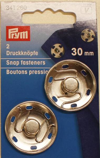 Bilde av Trykknapper til å sy på, 30 mm, fornikkelt, 2 st.