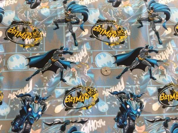 Bilde av Bomullsjersey - Batman, blå-gul på grå