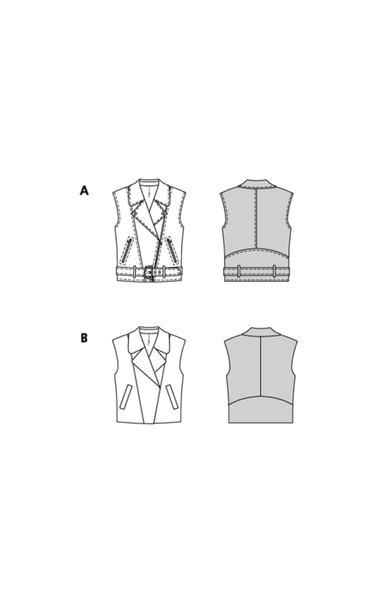 5714 - Burda - vest m/reverskrage