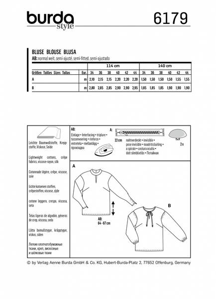 Bilde av 6179 - Burda - bluse med variasjoner