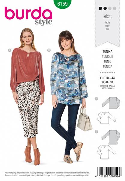 Bilde av 6159 - Burda - bluse/ tunika