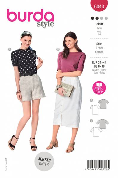 Bilde av 6026 - Burda - enkel bluse med sløyfe