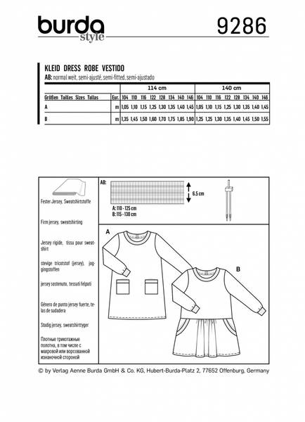 Bilde av 9286 - Burda - kjole i jersey/isoli