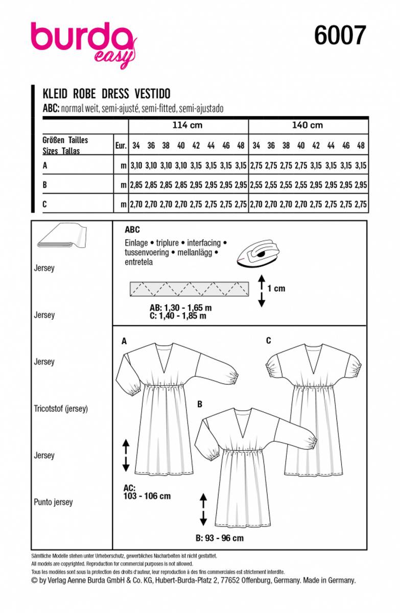 6007 - Burda - kjole i jersey