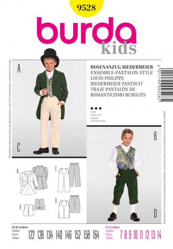 9528 - Burda - Gammeldags dress kostyme
