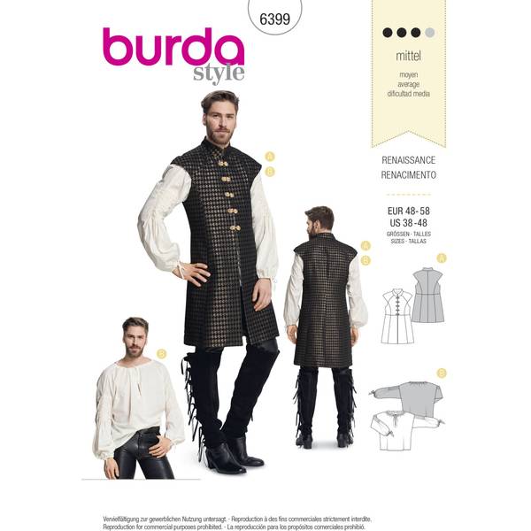 Bilde av 6399 - Burda - historisk mann, renaissance