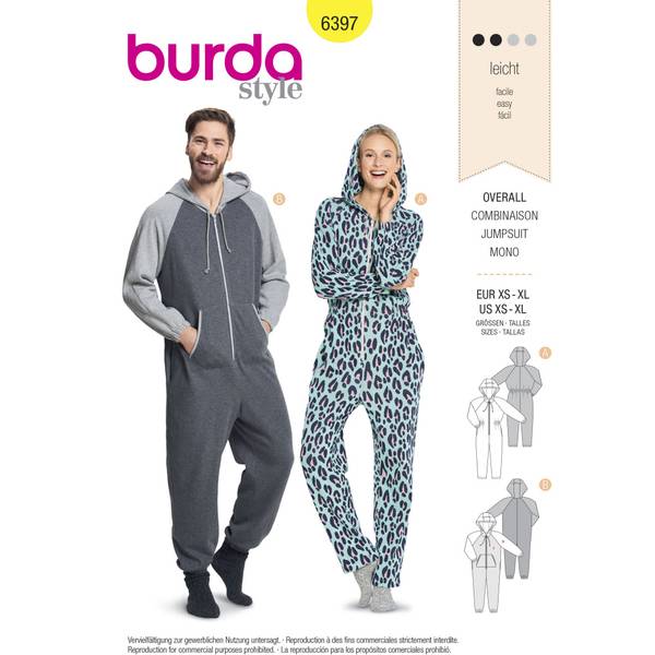 Bilde av 6397 - Burda - Onepiece, jumpsuit dame/herre