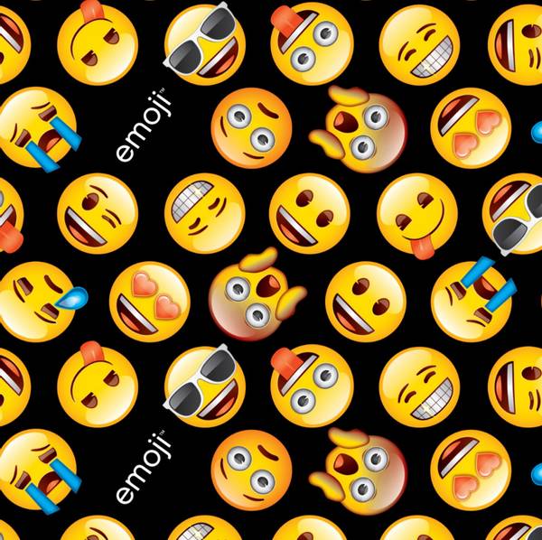 Bilde av Emoji - 3,5 cm smilefjes på sort