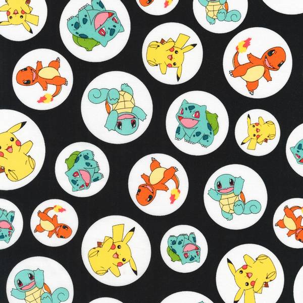 Bilde av Pokemon - 4-6 cm rundinger på sort