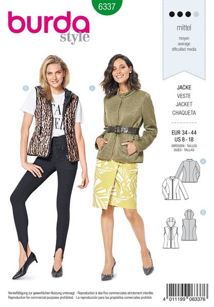 Bilde av 6337 - Burda - jakke, vest m/u hette
