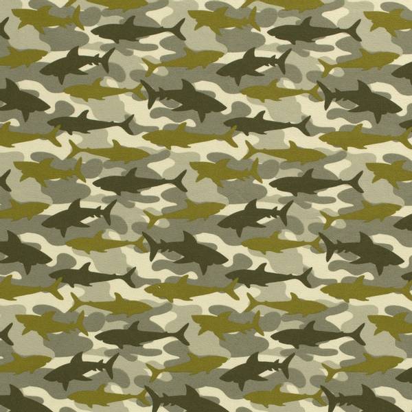 Bilde av French Terry - camouflage, 7 cm hai, khaki