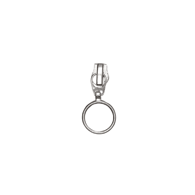 Hovedbilde Glidere med ring, sølv , til 6 mm glidelås