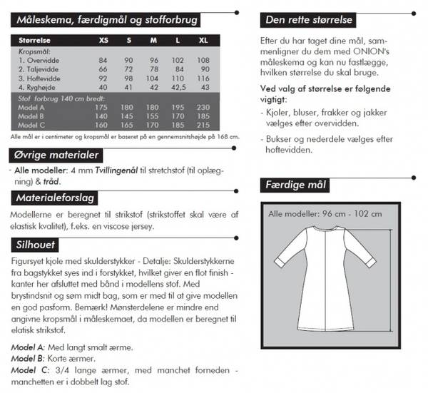 Bilde av Onion 2065 - kjole med skulderstykke, til strikstof