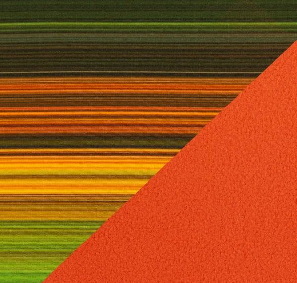 Bilde av Softshell - grønn-oransje stripete, oransje fleece