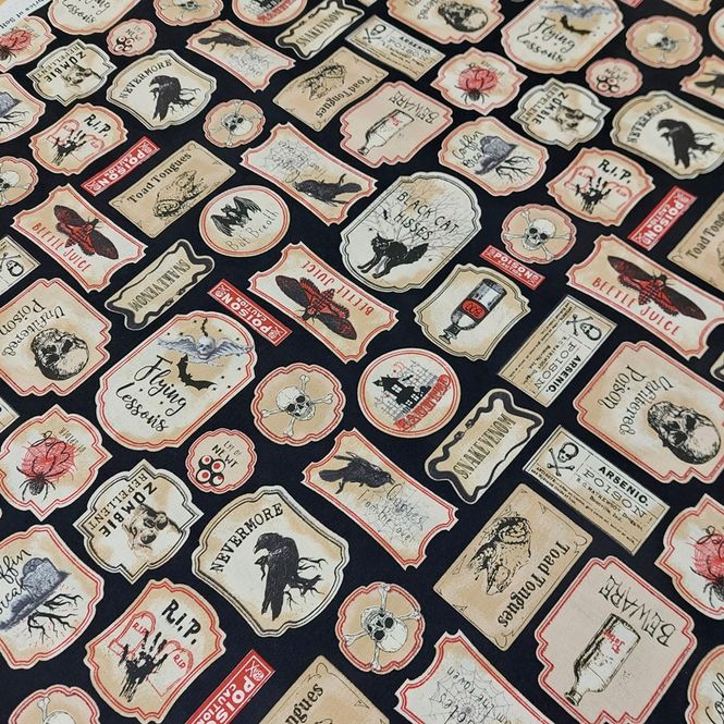 Hovedbilde Wicked Halloween - 3,-7 cm label på sort