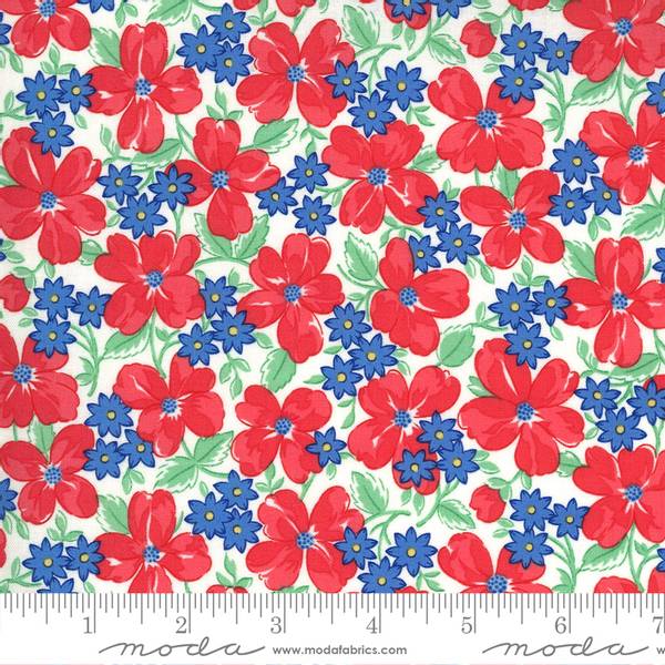 Bilde av 30's Playtime - 2-3,5 cm blomster rød-blå