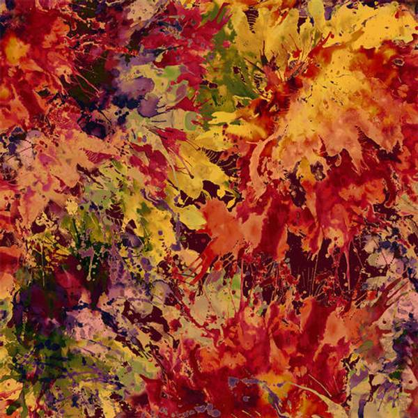 Bilde av Splash 108in Quilt Back - høstfarget watercolour stormønstret