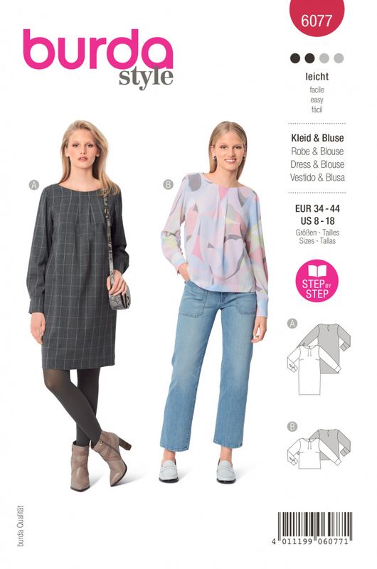 6077 - Burda - bluse/kjole