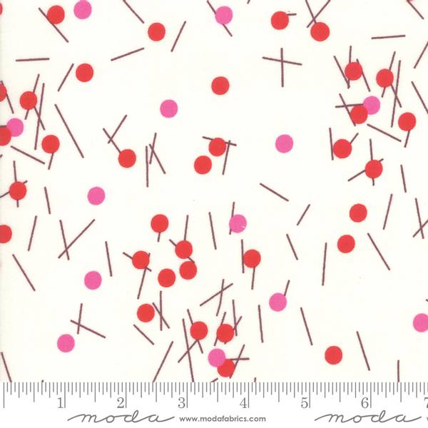 Bilde av Just Red - White Baubles - offwhite m 6 mm prikker