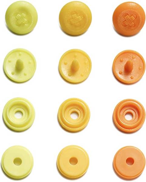 Bilde av Prym Love Plasttrykknapper mønstret 9 mm - gul/oransje