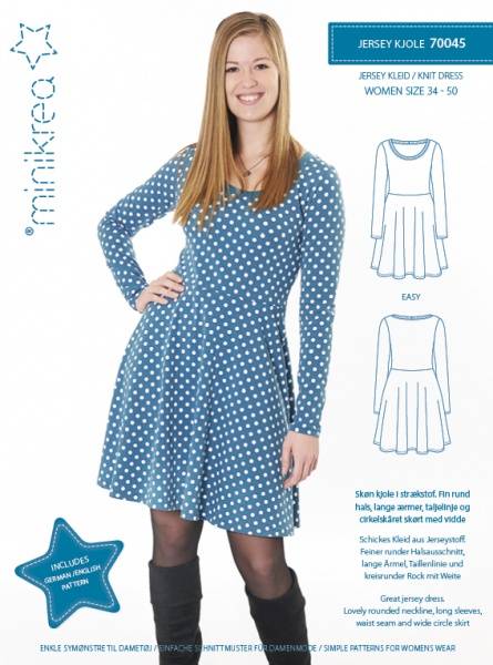 Bilde av Minikrea 70045 - basic kjole til stretchstoff, easy, 34-50