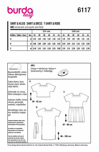 Bilde av 6117 - Burda - Topp/kjole