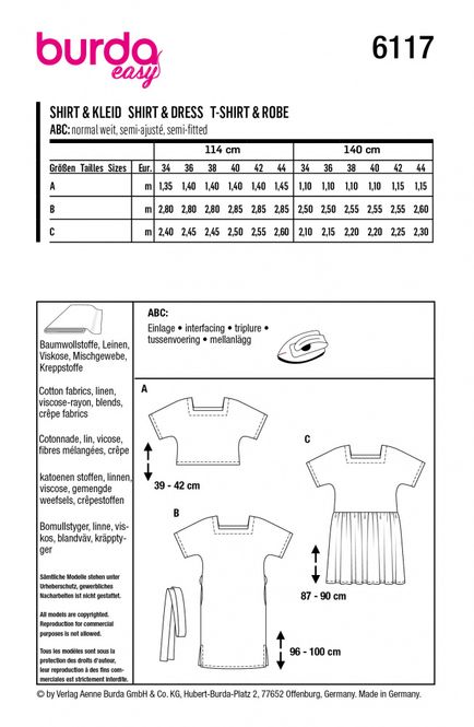 Hovedbilde 6117 - Burda - Topp/kjole