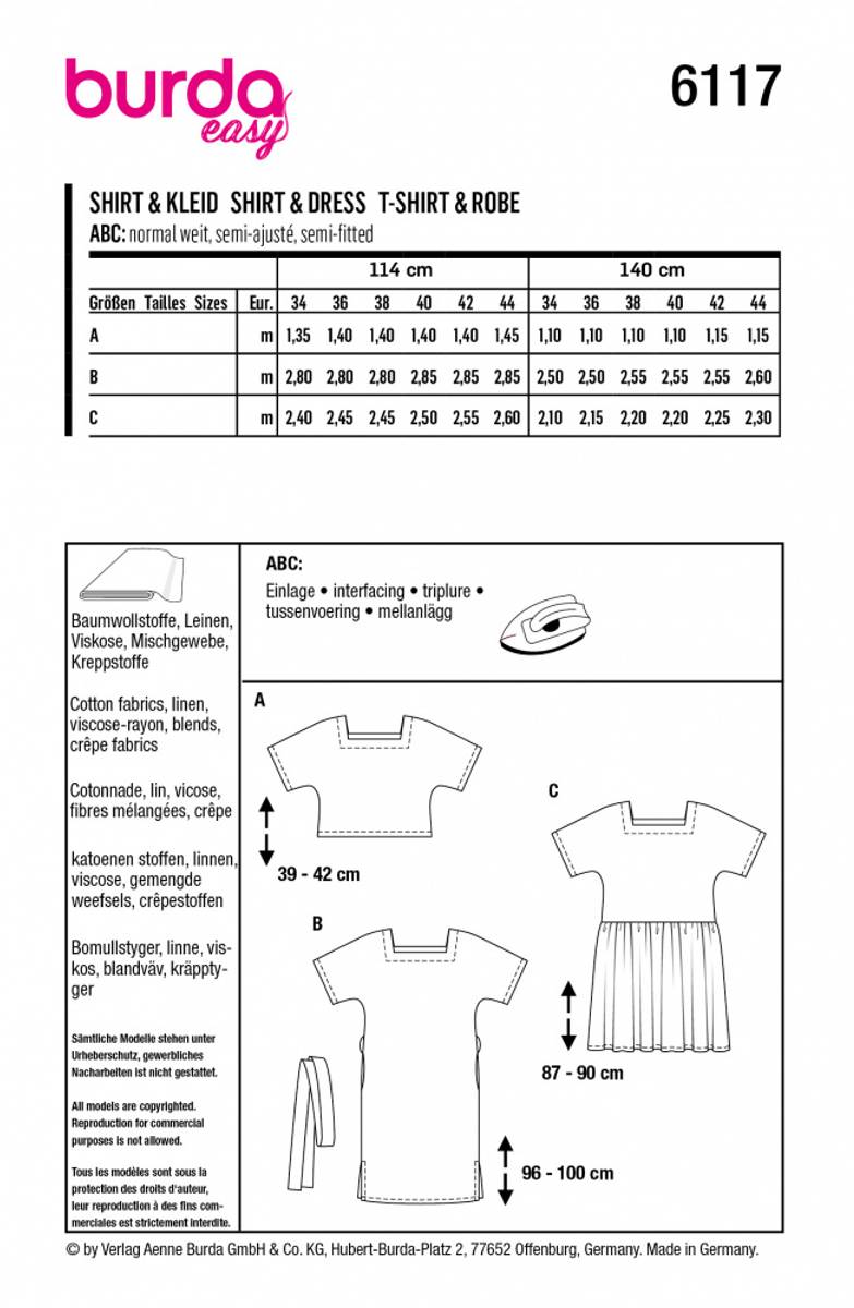 6117 - Burda - Topp/kjole