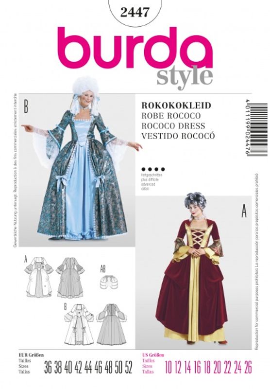 2447 - Burda - Rokkoko kjoler
