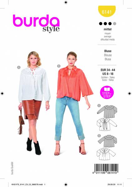Bilde av 6141 - Burda - Topp m/ rynking