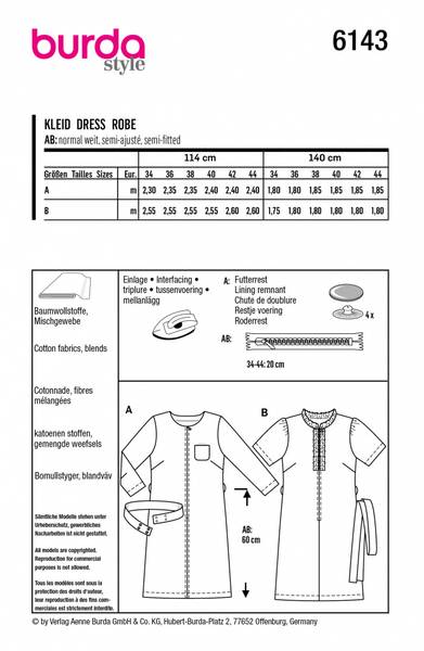 Bilde av 6143 - Burda - Kjole