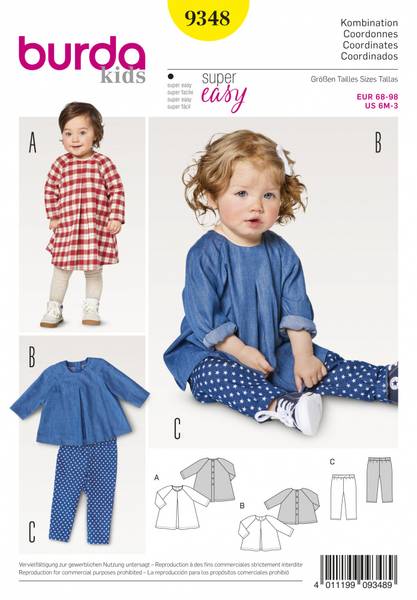 Bilde av 9348 - Burda - baby kombinasjon - topp/bukse