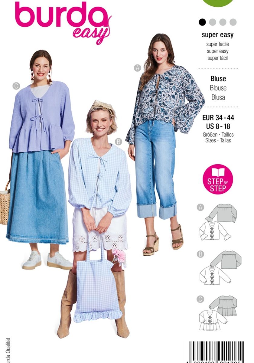 5632 - Burda - bluse m/ knyting