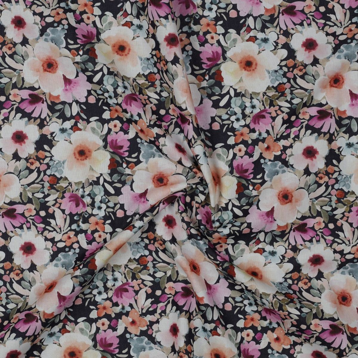 Bomullspoplin - blomster C5