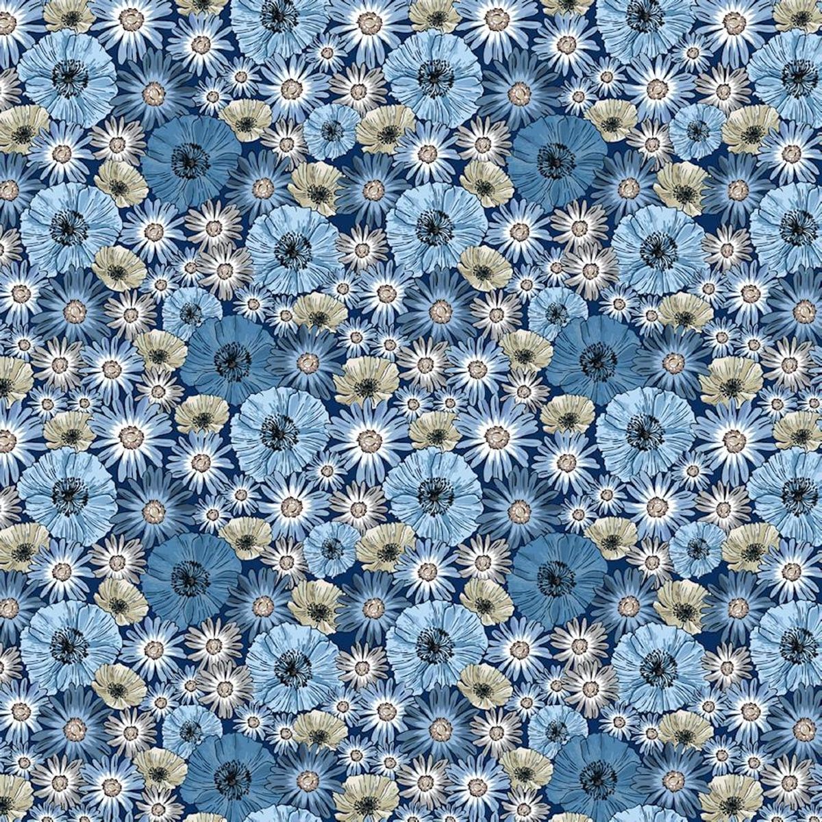 Blue & Marble – tett blomstereng i blått