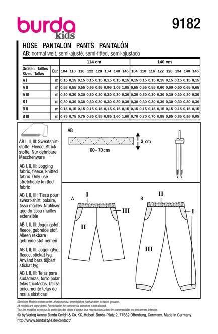 Hovedbilde 9182 - Burda - joggebukse/shorts
