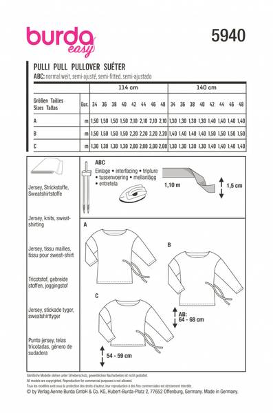 Bilde av 5940 - Burda - genser m/ snøring