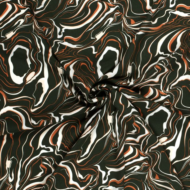 Hovedbilde Viskose poplin - swirl, mørkgrønn