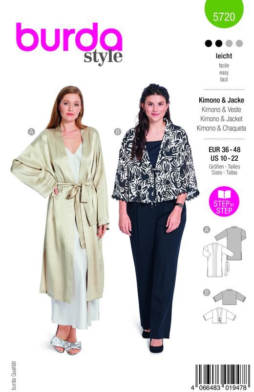 5720 - Burda - kimono, kort og lang