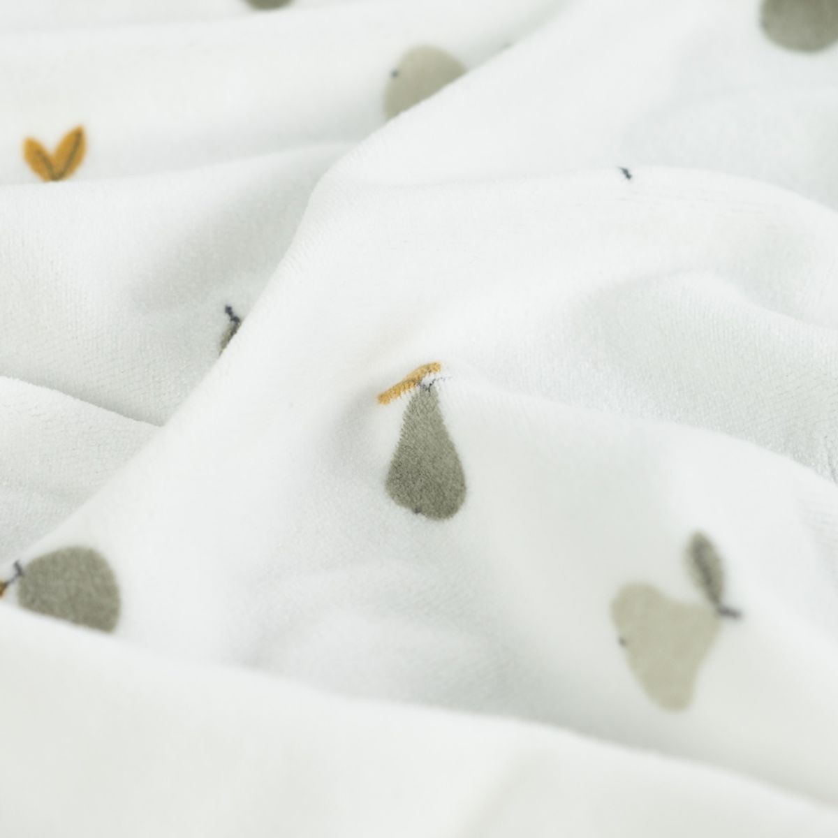 Stretch-velour - pærer, offwhite