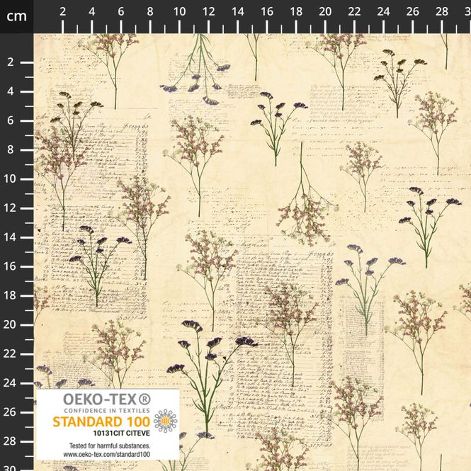 Hovedbilde Wistful Blooms - små kvist med skrift på lys beige
