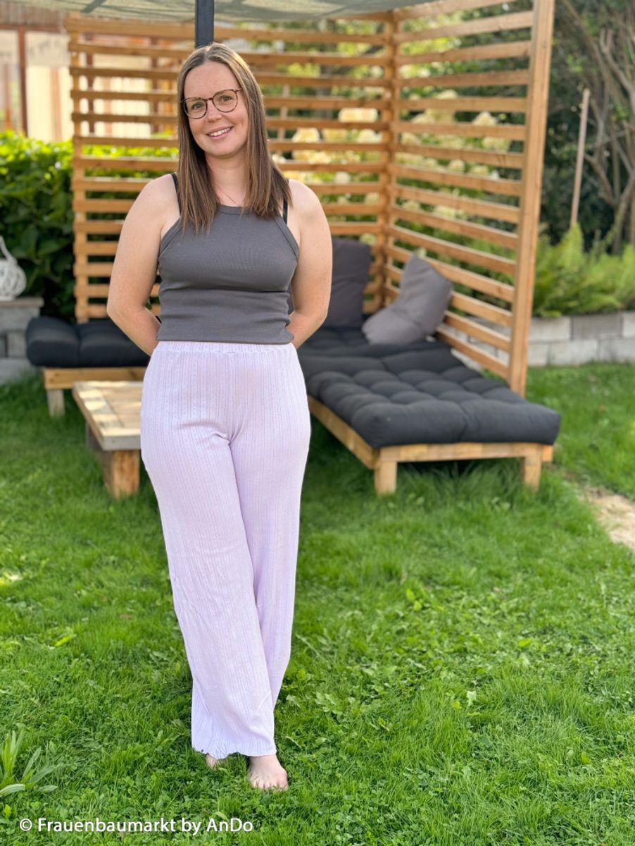 Pointelle jersey - striper, hvit