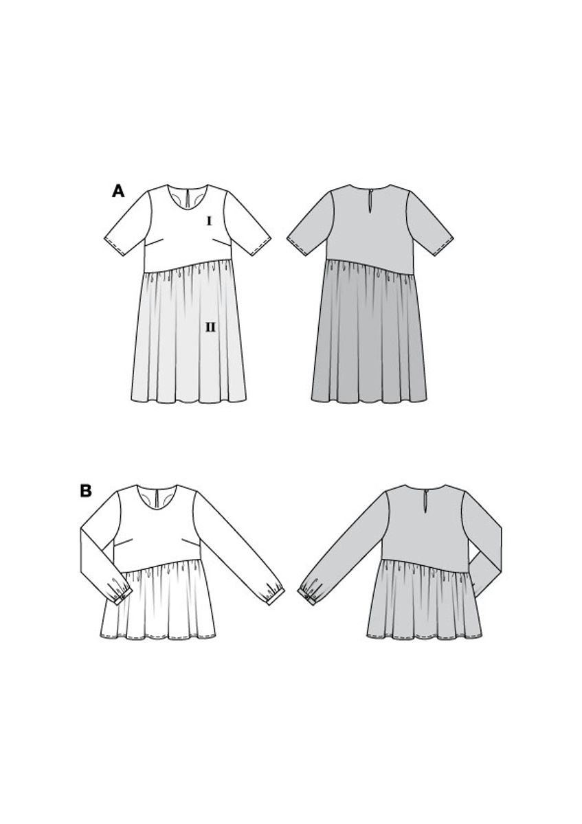 5795 - Burda - kjole & bluse m/ rynkekappe