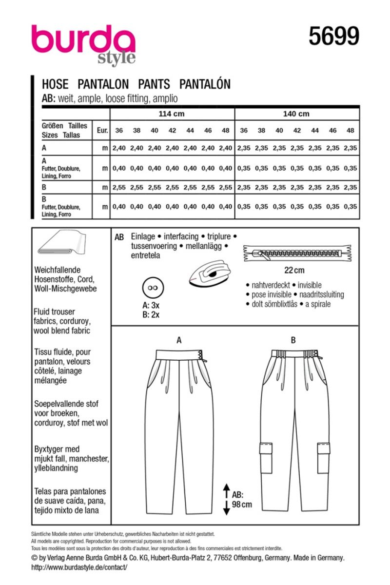 5699 - Burda - bukse