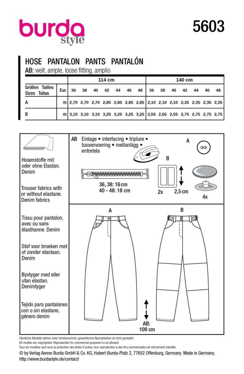 5603 - Burda - bukse