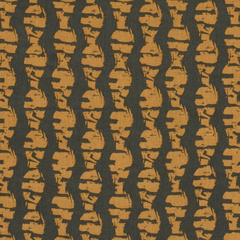 Viskose poplin - abstrakt striper, khaki/oker