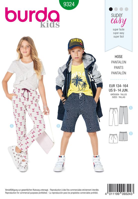 9324 - Burda - Joggebukse, shorts