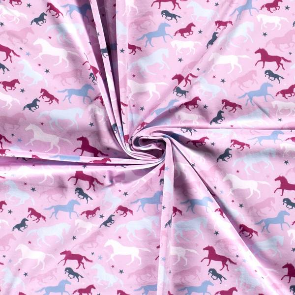 Bilde av Bomullsjersey - hest på rosa