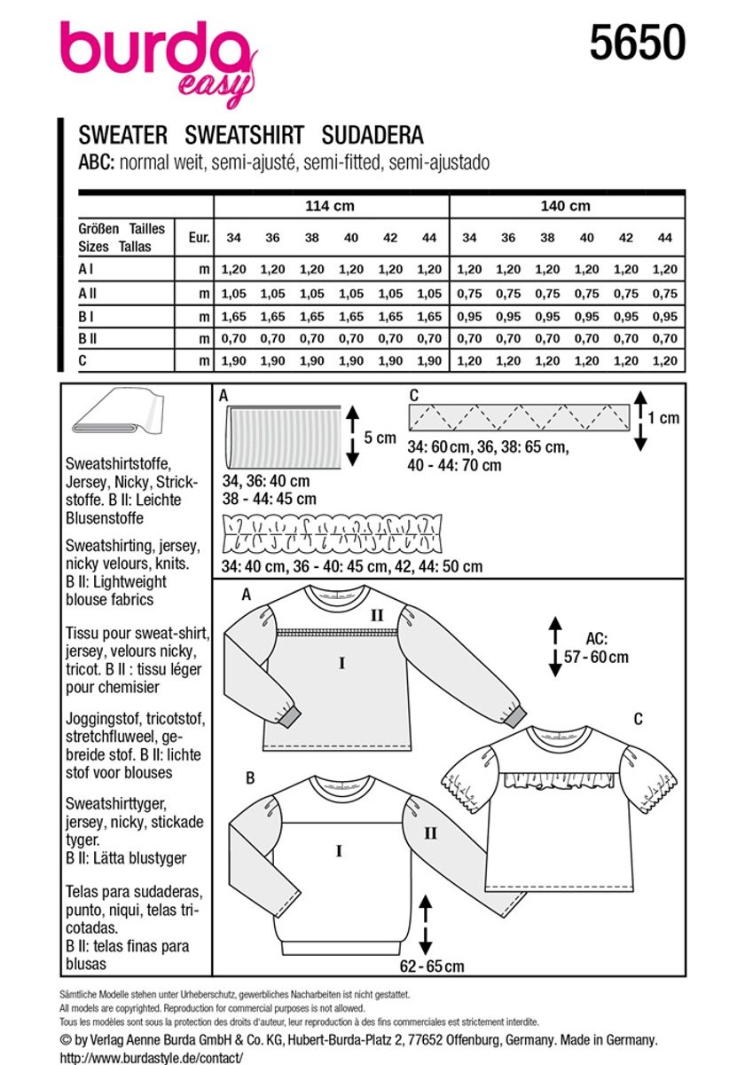 5650 - Burda - college genser